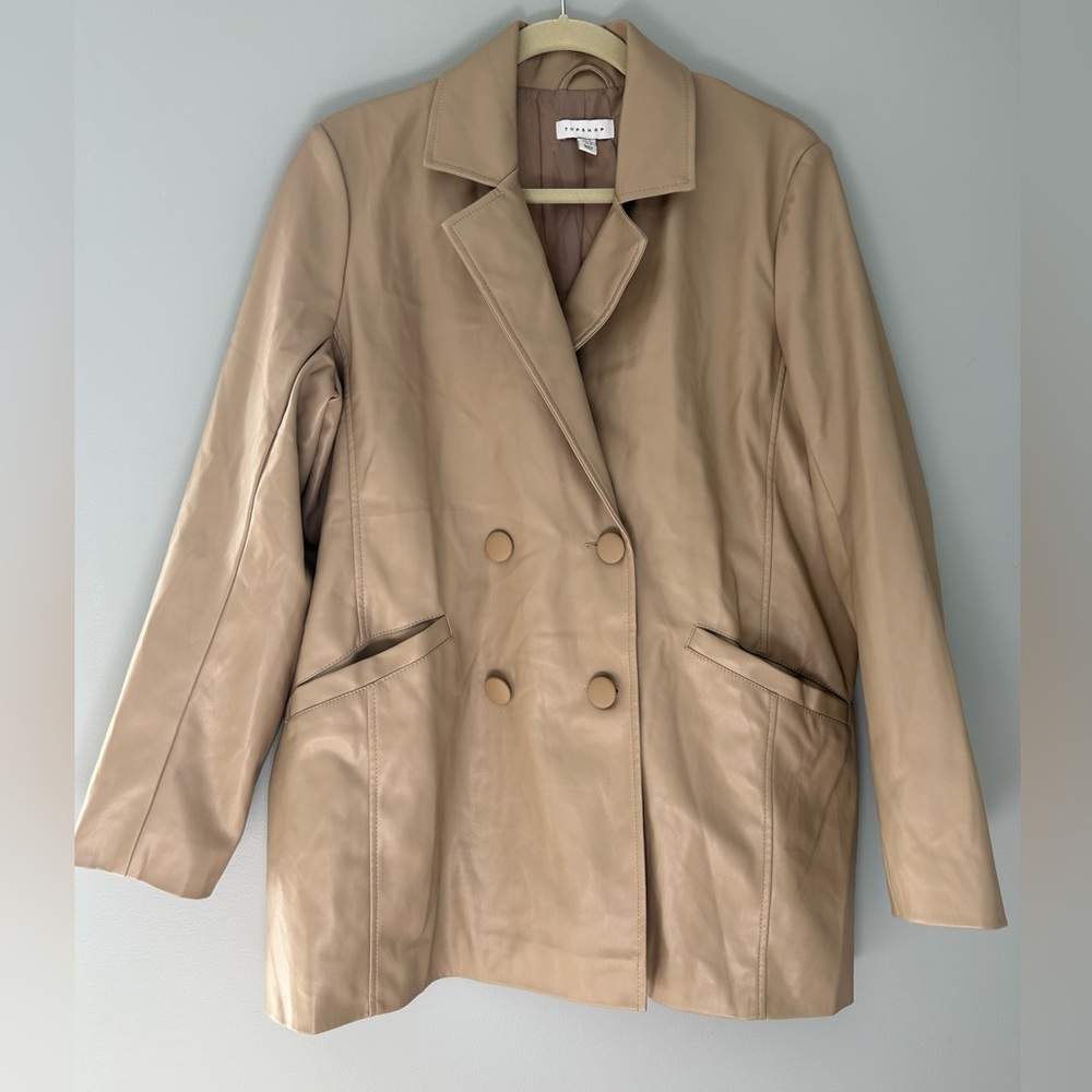Top Shop Oversized Faux Leather Jacket | Size 8/M
